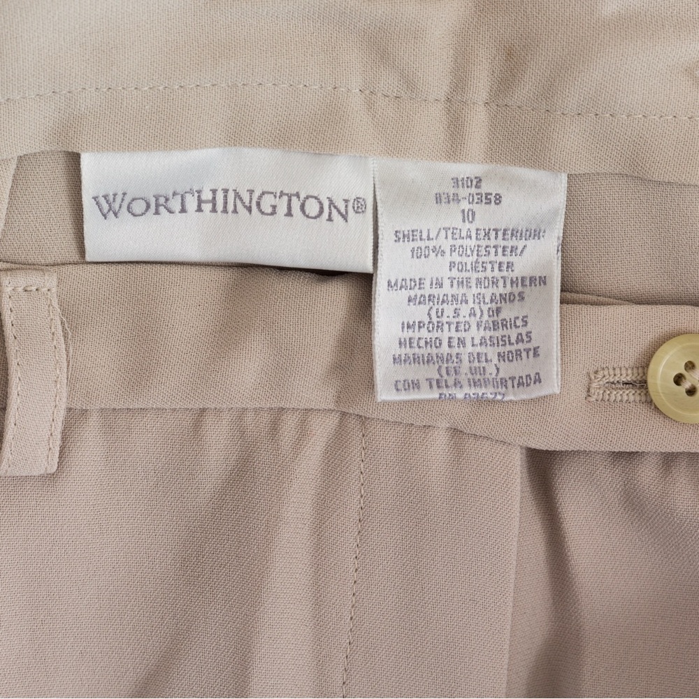 Vintage 90s pantsuit minimalist monochromatic khaki Worthington 10 - Picture 16 of 16